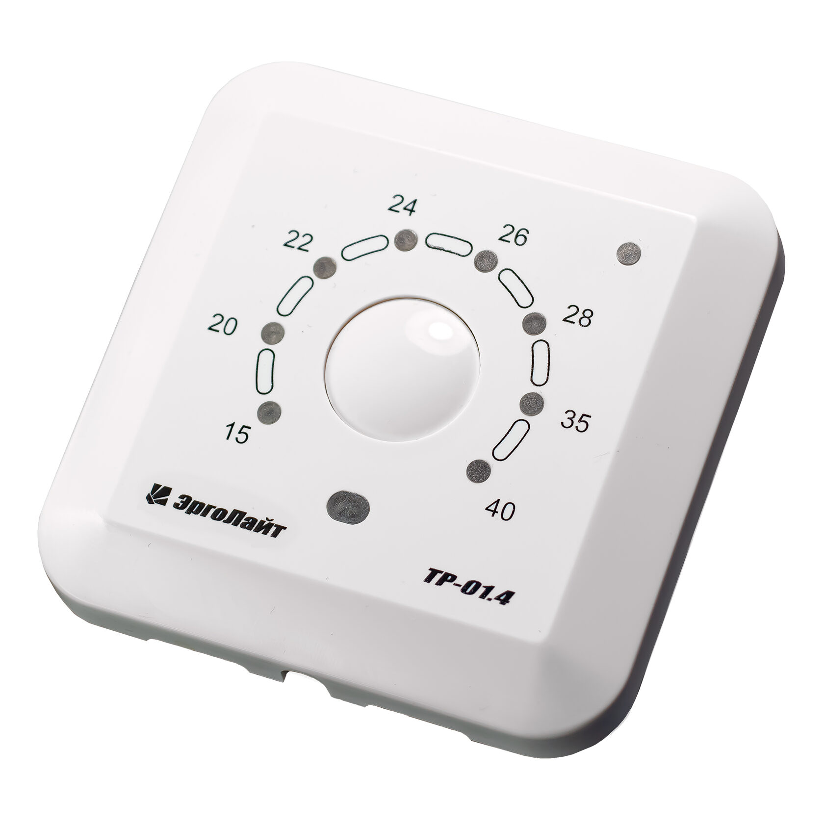 Эрголайт ТР-01.4П терморегулятор для теплого пола встраиваемый с датчиком пола, белый