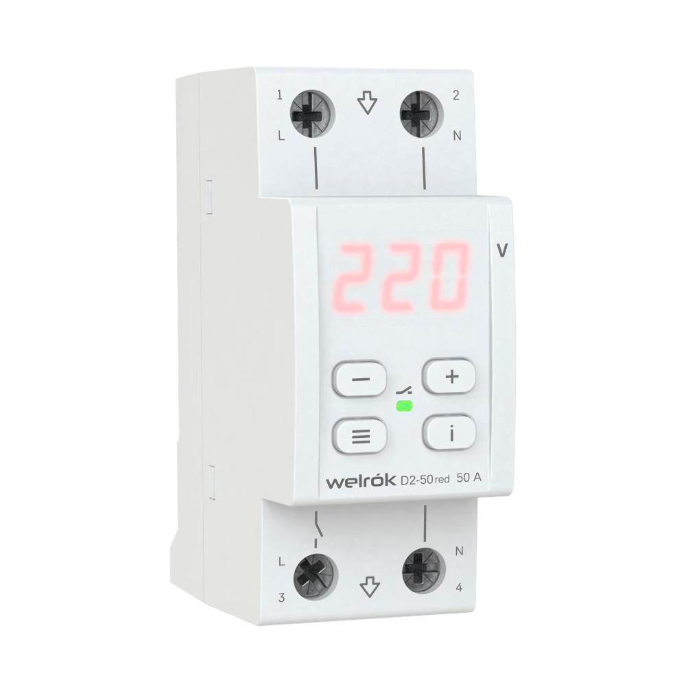 Welrok D2-50 red реле напряжения на 3 клеммы