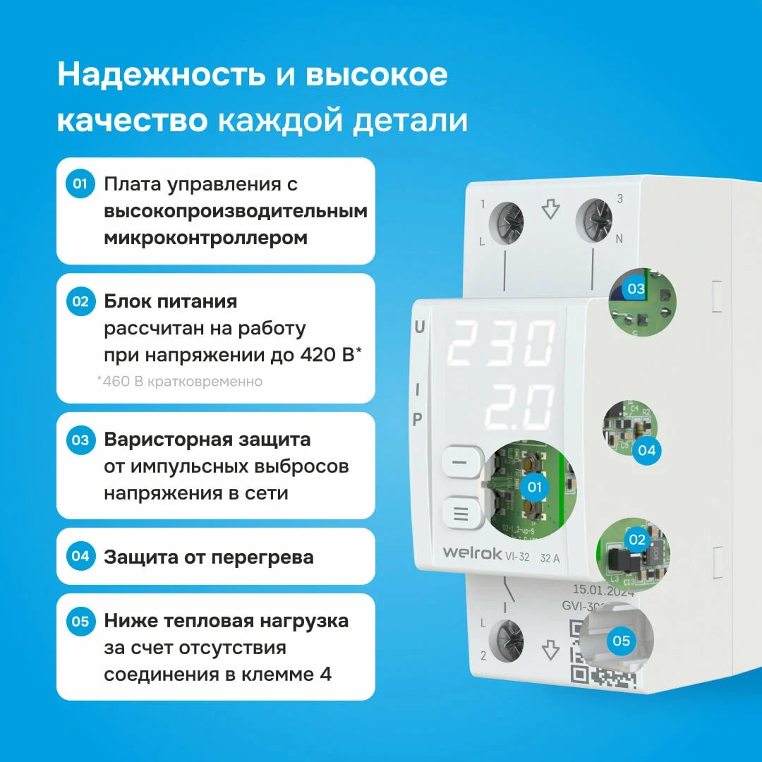 Welrok VI-32 реле напряжения с контролем тока