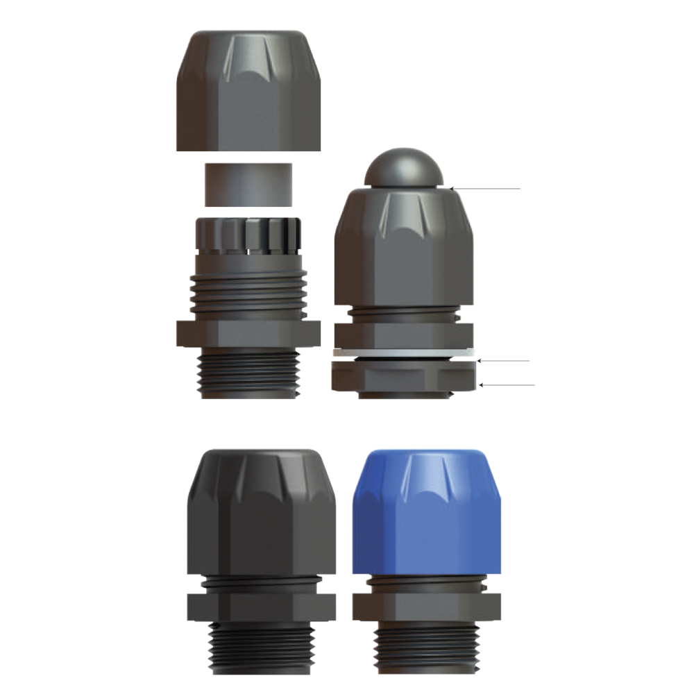 Bimed EHIBM-X2-S кабельный ввод для небронированного кабеля, пластик