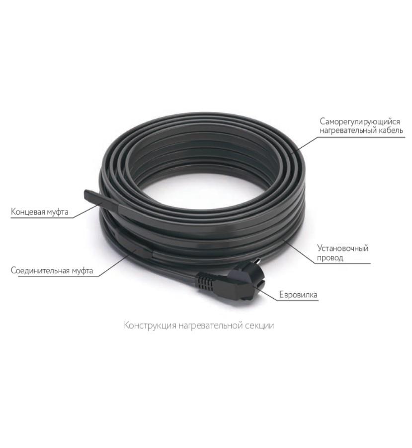 PipeMate 10Вт/м 20м комплект саморегулирующегося греющего кабеля