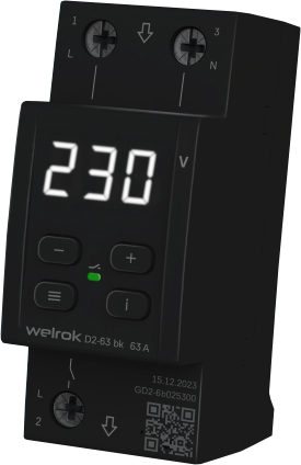 Welrok D2-63 bk реле напряжения на 3 клеммы