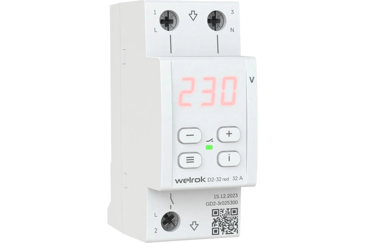 Welrok D2-32 red реле напряжения на 3 клеммы