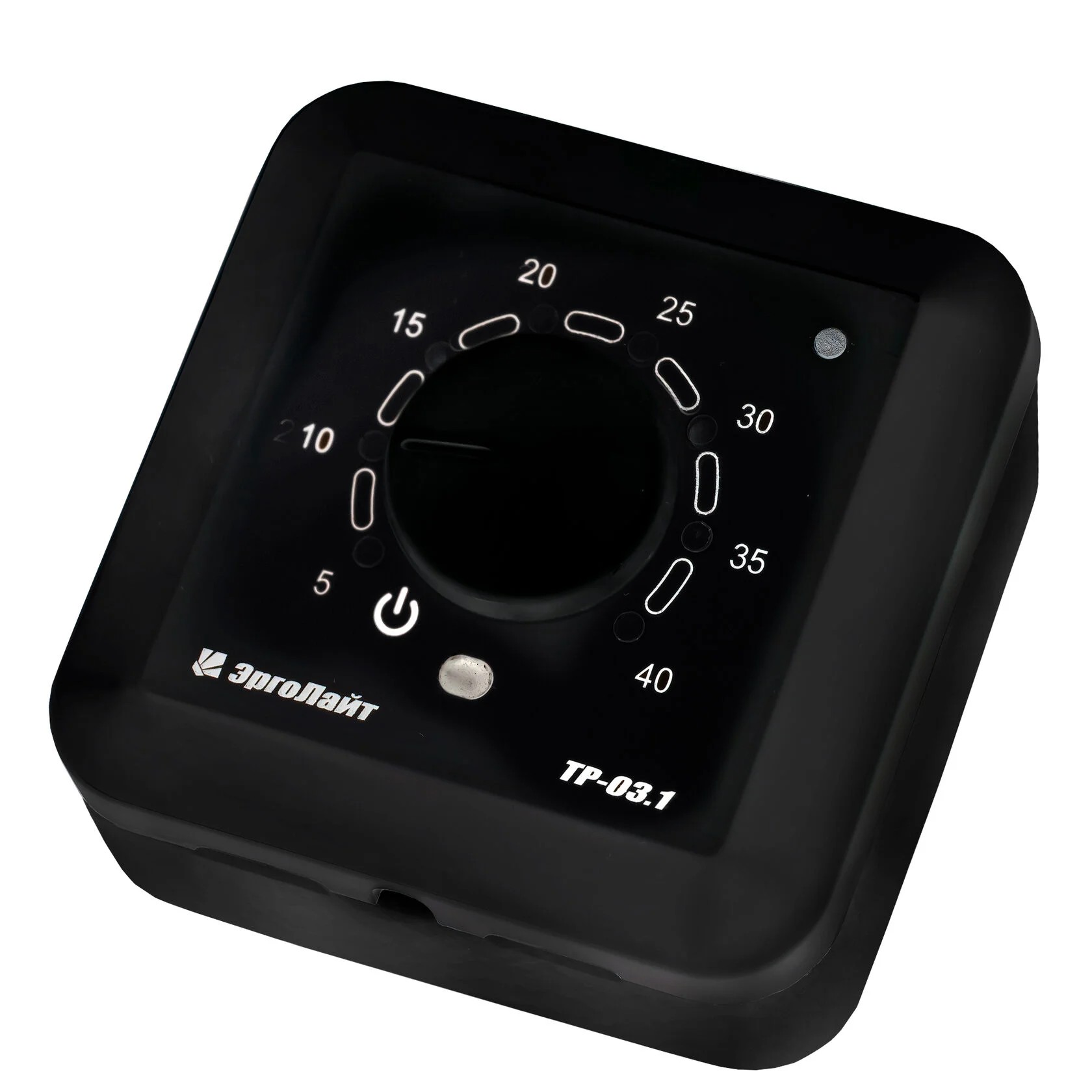 Эрголайт ТР-03.1ВП терморегулятор для теплого пола накладной с датчиками пола и воздуха, черный