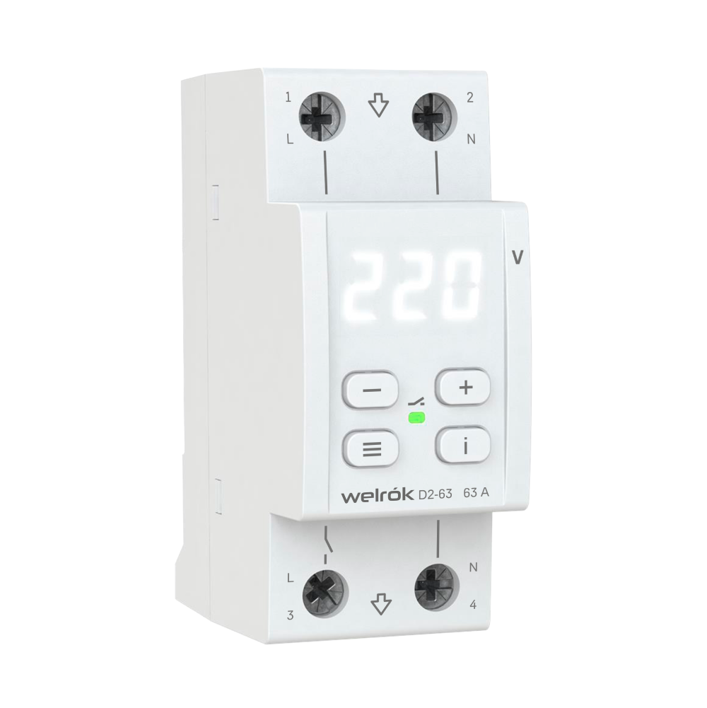 Welrok D2-63 реле напряжения на 4 клеммы