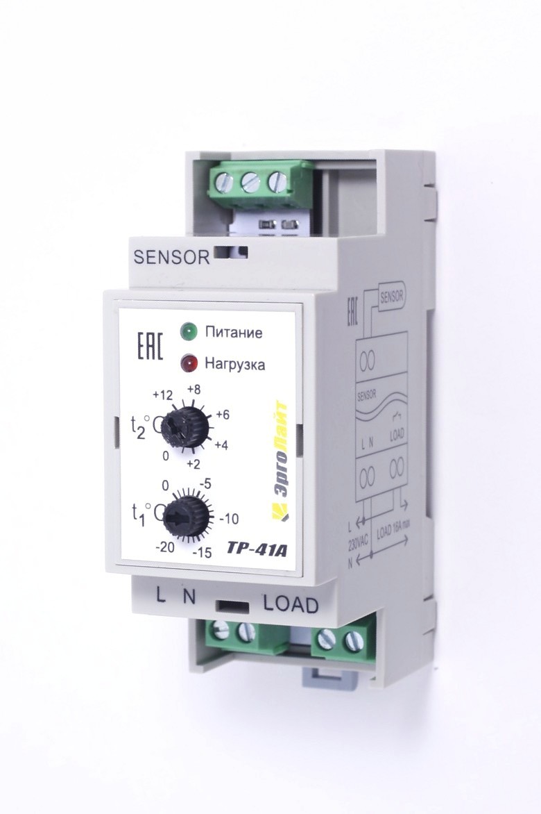 Эрголайт ТР-41А терморегулятор для систем антиобледенения и снеготаяния с датчиком DS-125M Эрголайт ТР-41А терморегулятор для систем антиобледенения и снеготаяния с датчиком DS-125M