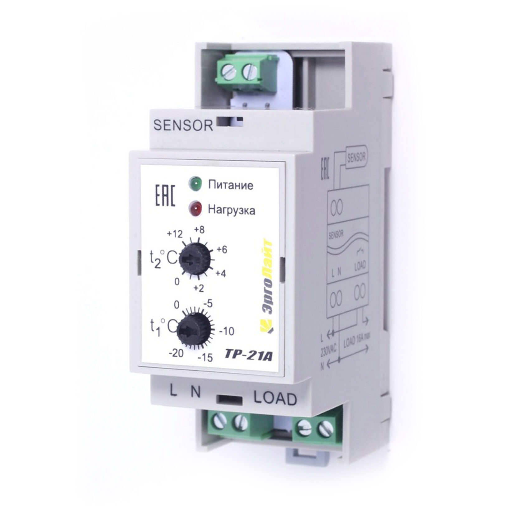 Эрголайт ТР-21А терморегулятор для систем антиобледенения и снеготаяния с датчиком AS-10M Эрголайт ТР-21А терморегулятор для систем антиобледенения и снеготаяния с датчиком AS-10M