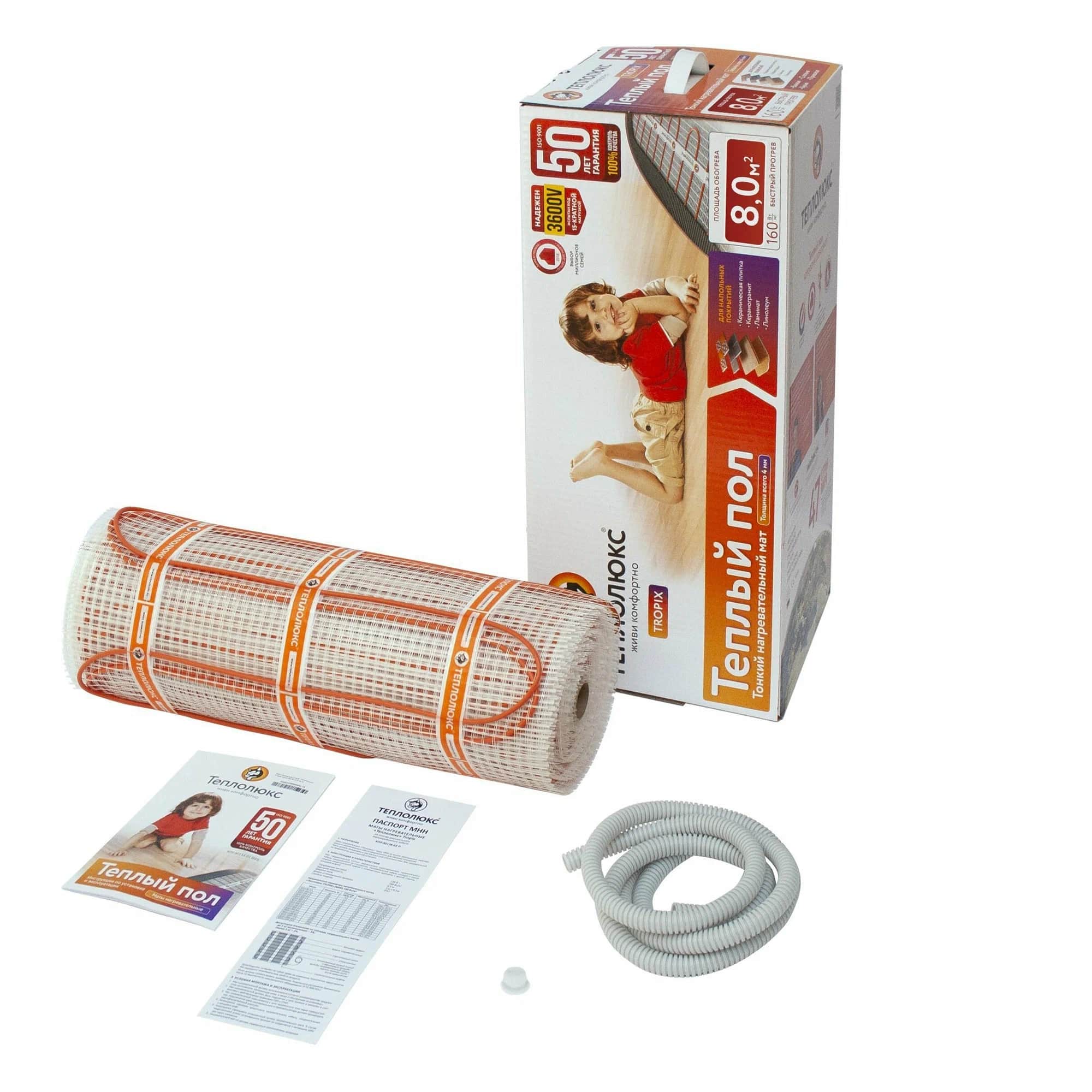 Теплолюкс Tropix МНН 320 Вт/2,0 кв.м нагревательный мат для теплого пола