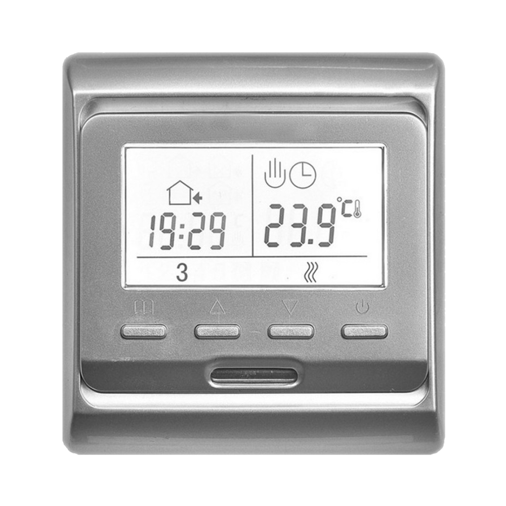 AlfaReg E-51.716 терморегулятор для теплого пола программируемый, 16A, серебристый