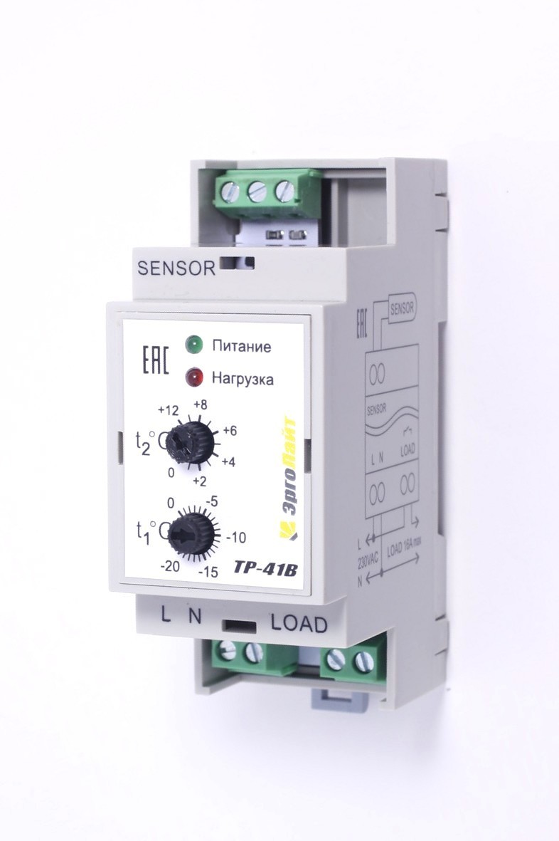 Эрголайт ТР-41В терморегулятор для систем антиобледенения и снеготаяния с датчиком DS-125M Эрголайт ТР-41В терморегулятор для систем антиобледенения и снеготаяния с датчиком DS-125M