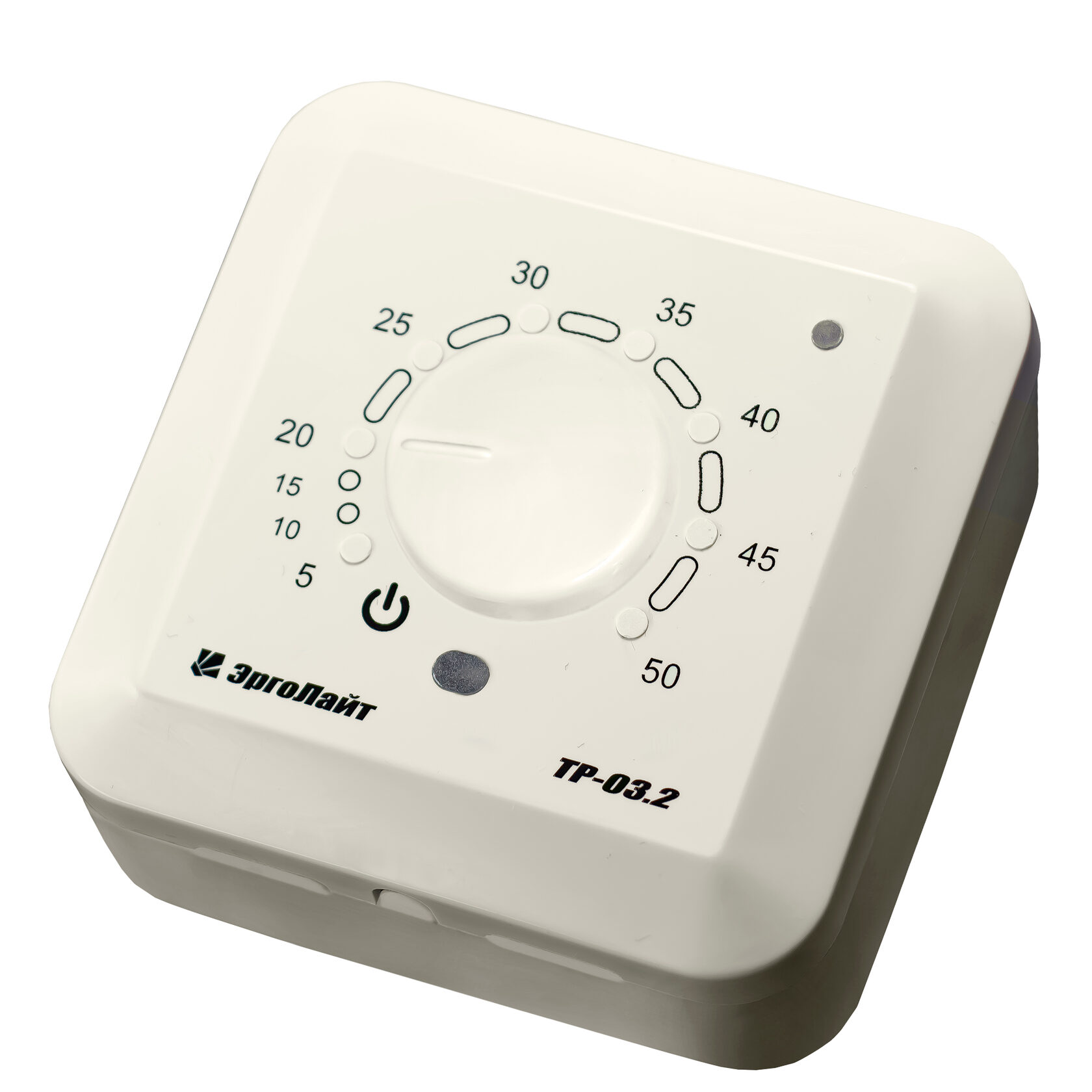 Эрголайт ТР-03.2В терморегулятор для теплого пола накладной с датчиком воздуха, бежевый
