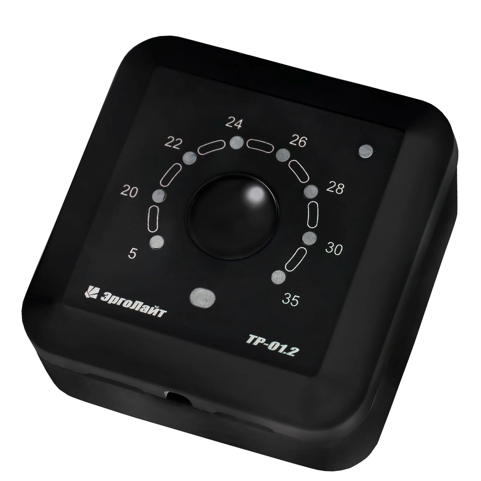 Эрголайт ТР-01.2В терморегулятор для теплого пола накладной с датчиком воздуха, черный