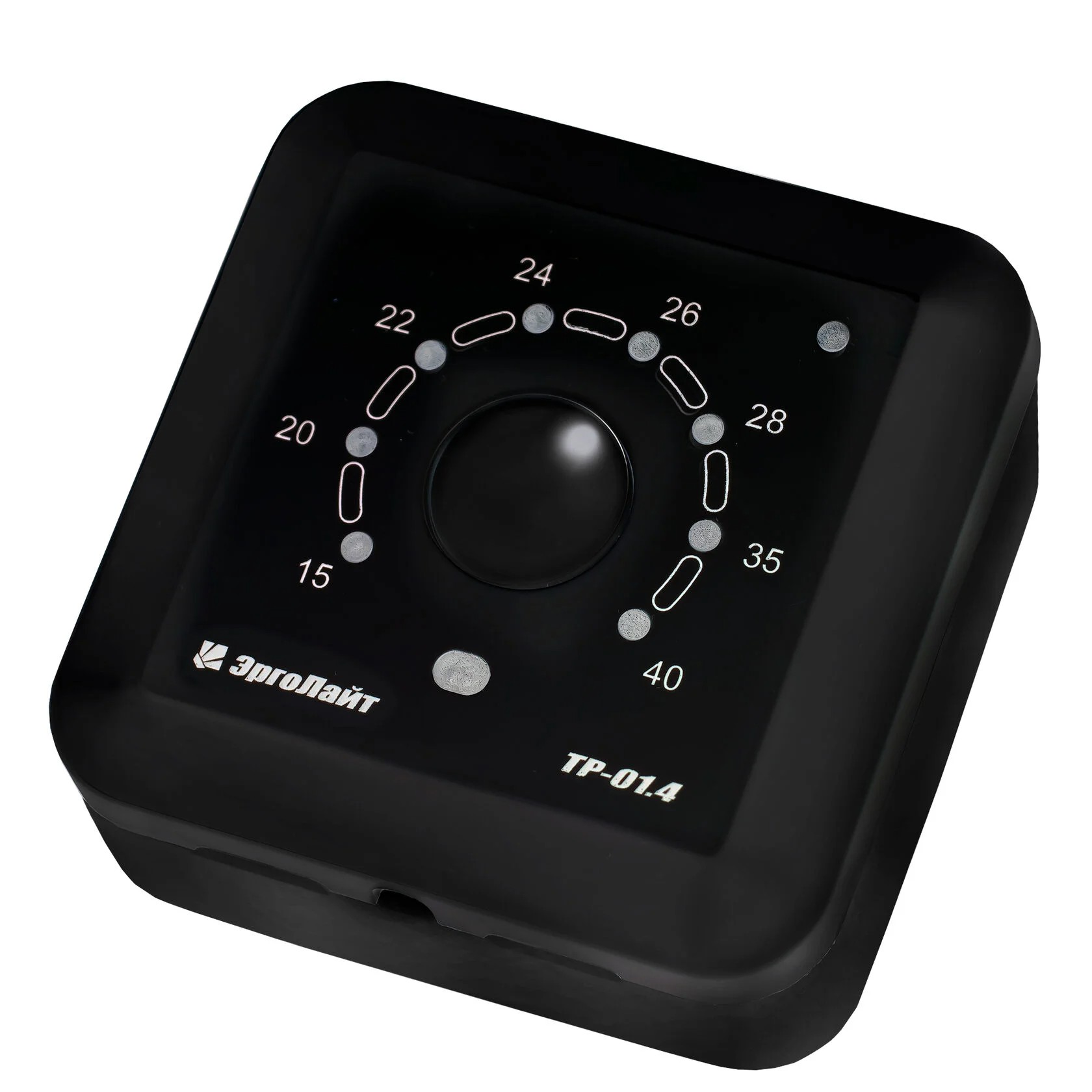 Эрголайт ТР-01.4В терморегулятор для теплого пола накладной с датчиком воздуха, черный