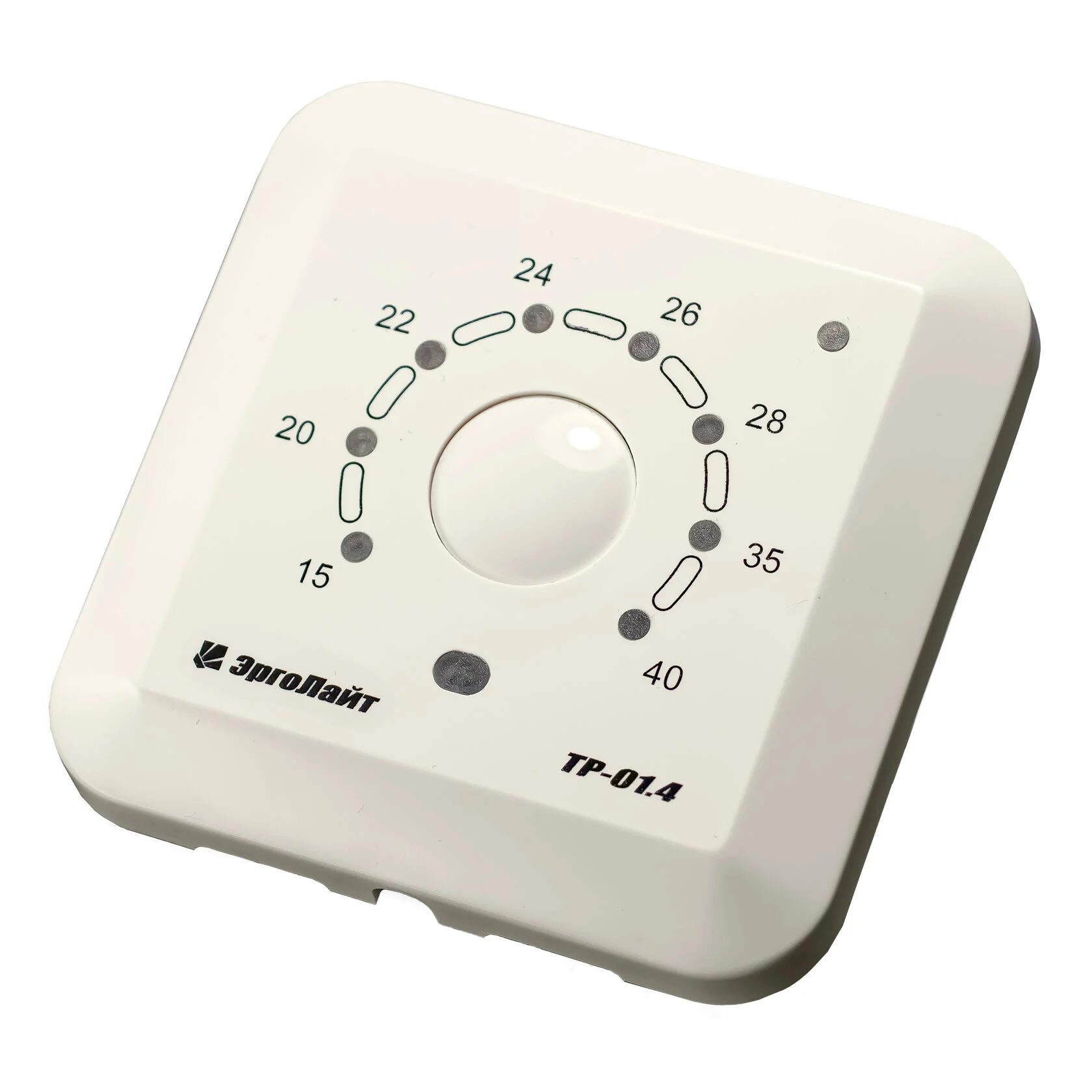 Эрголайт ТР-01.4ВП терморегулятор для теплого пола накладной с датчиками пола и воздуха, белый