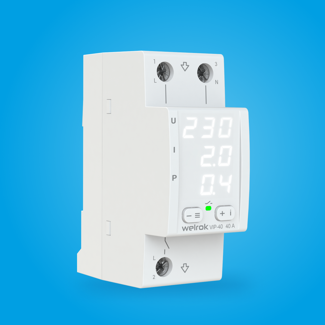 Welrok VIP-40 реле напряжения с контролем тока и мощности