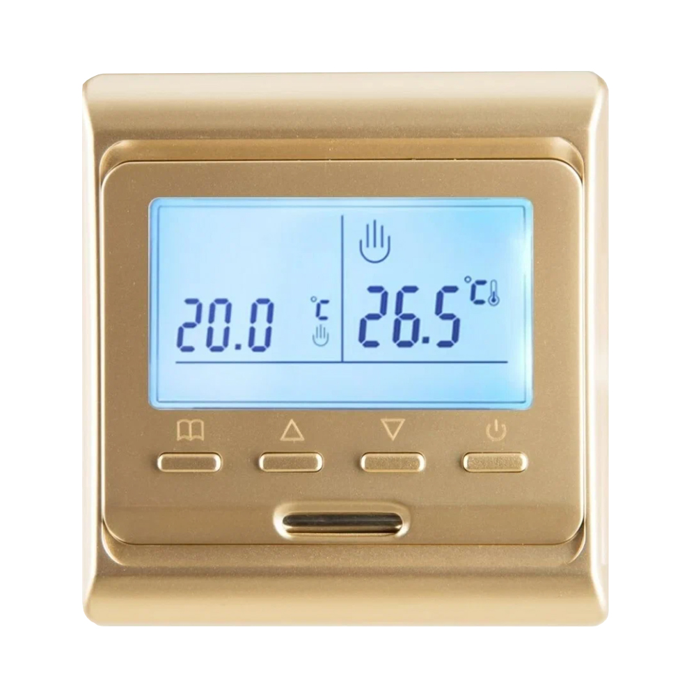 AlfaReg E-51.716 Wi-Fi терморегулятор для теплого пола программируемый, 16A, золотистый