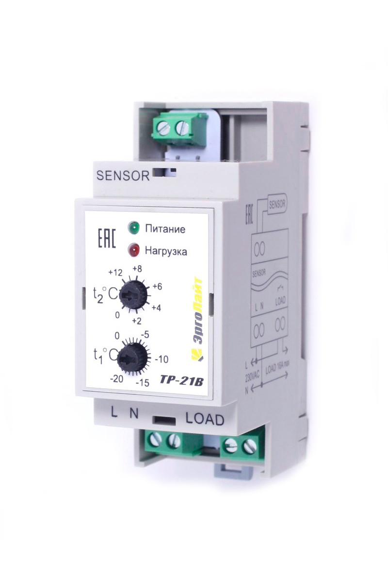 Эрголайт ТР-21В терморегулятор для систем антиобледенения и снеготаяния с датчиком AS-10M