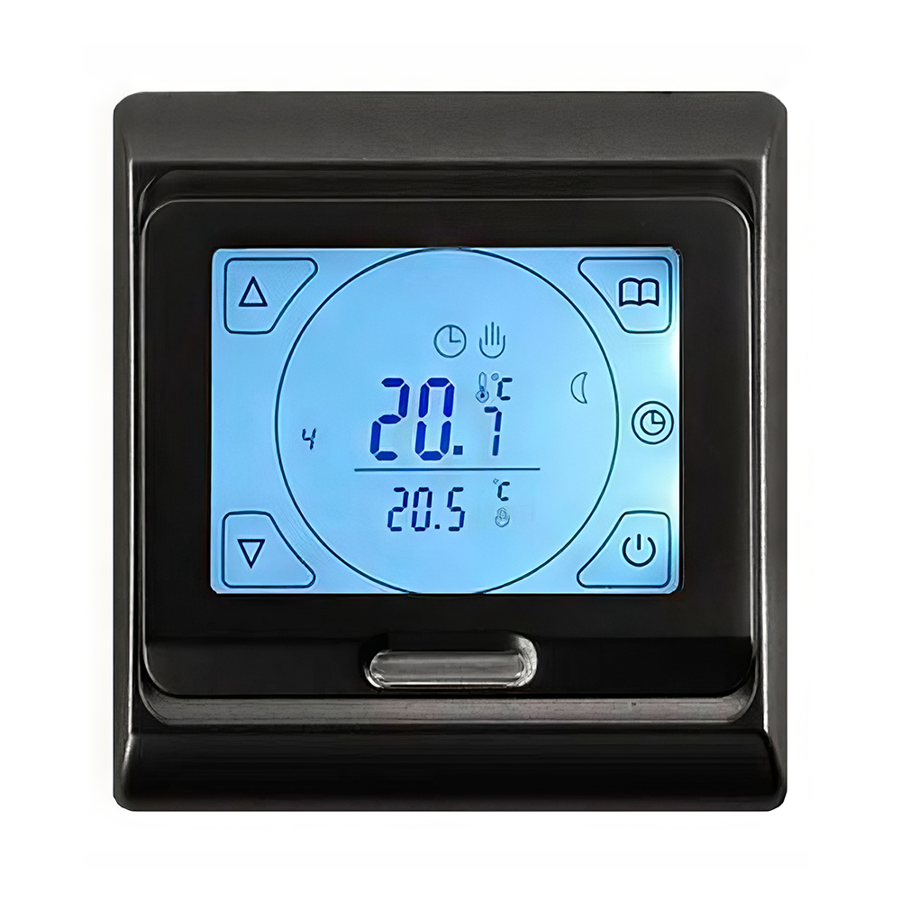 AlfaReg E-91.716 терморегулятор для теплого пола программируемый сенсорный, 16A, черный