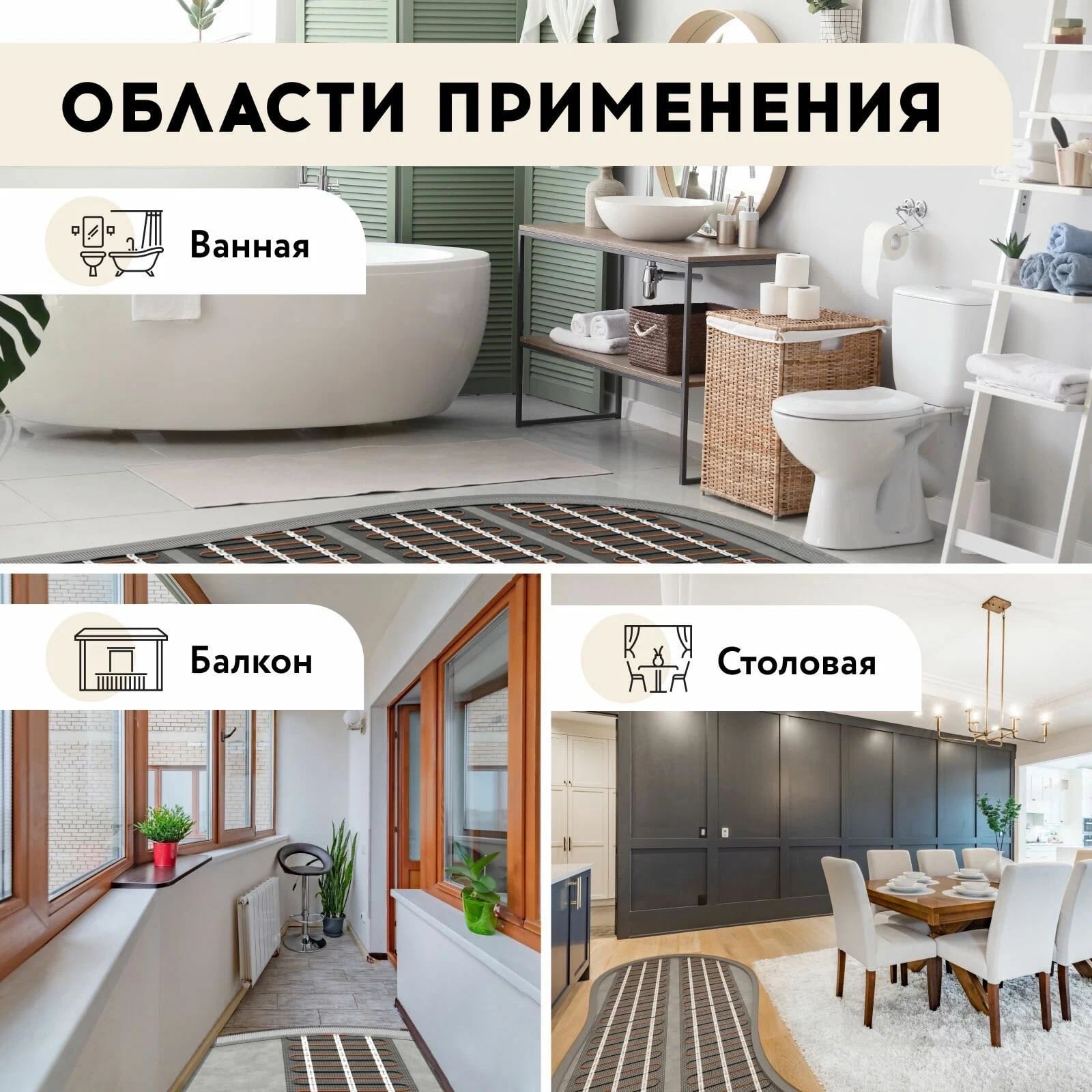 Русское тепло РТ-960-6,00 нагревательный мат для теплого пола