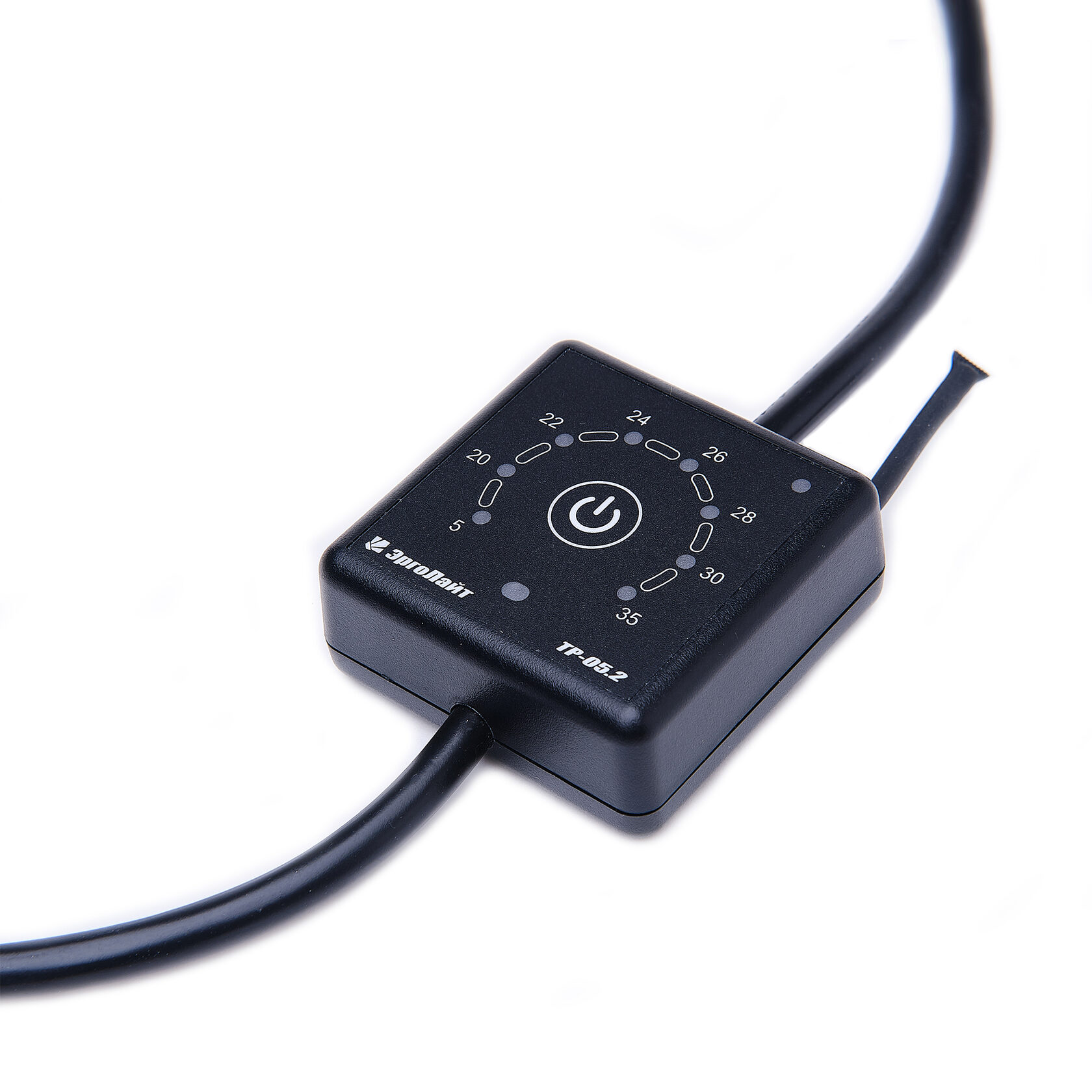 Эрголайт ТР-05.4 терморегулятор для обогревателей на проводе с вилкой и розеткой, черный